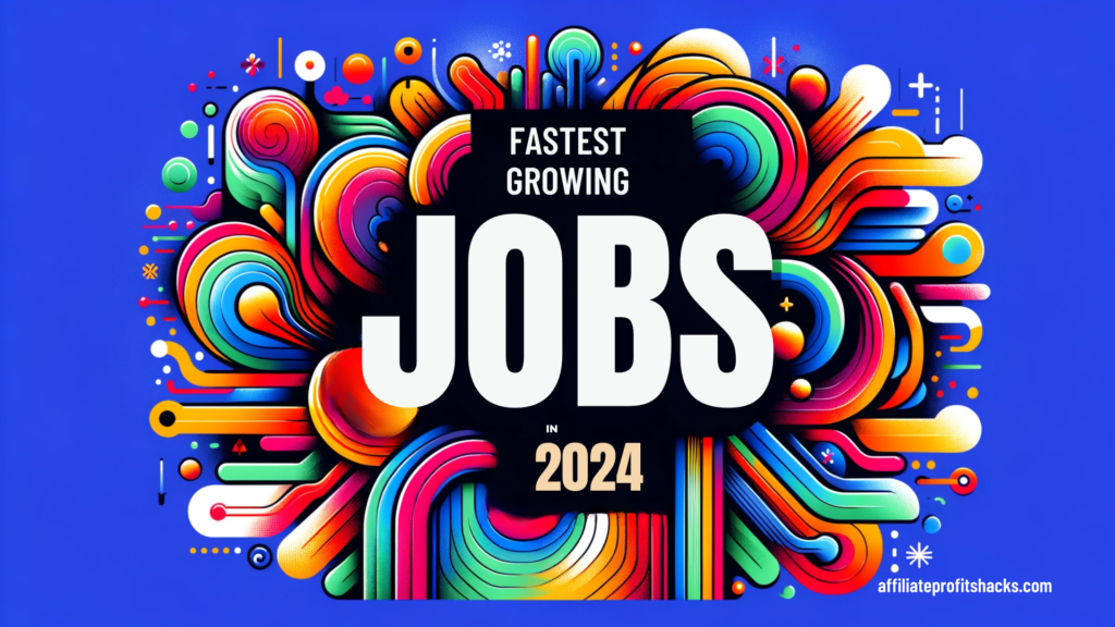 Colorful image with text "fastest growing jobs in 2024"