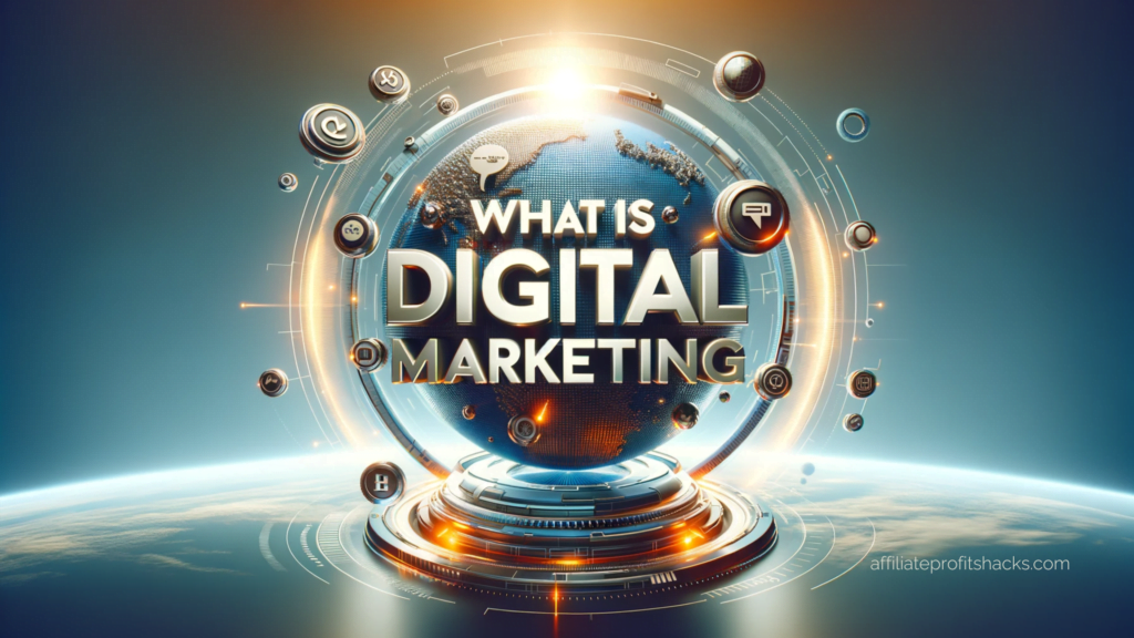 A vibrant representation of digital marketing concepts, including social media, SEO, and online advertising.
