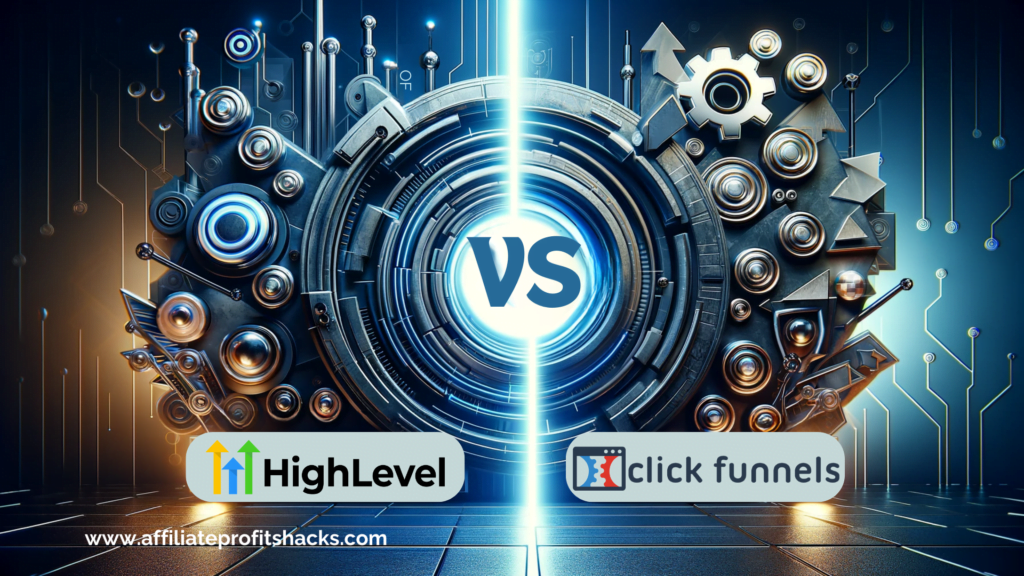 This image visually represents the comparison between HighLevel and ClickFunnels as discussed in the article, highlighting the choice between two leading digital marketing tools.