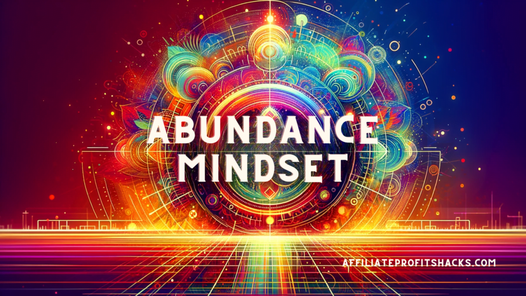 Artistic image featuring the words 'Abundance Mindset' in a vibrant, colorful background.