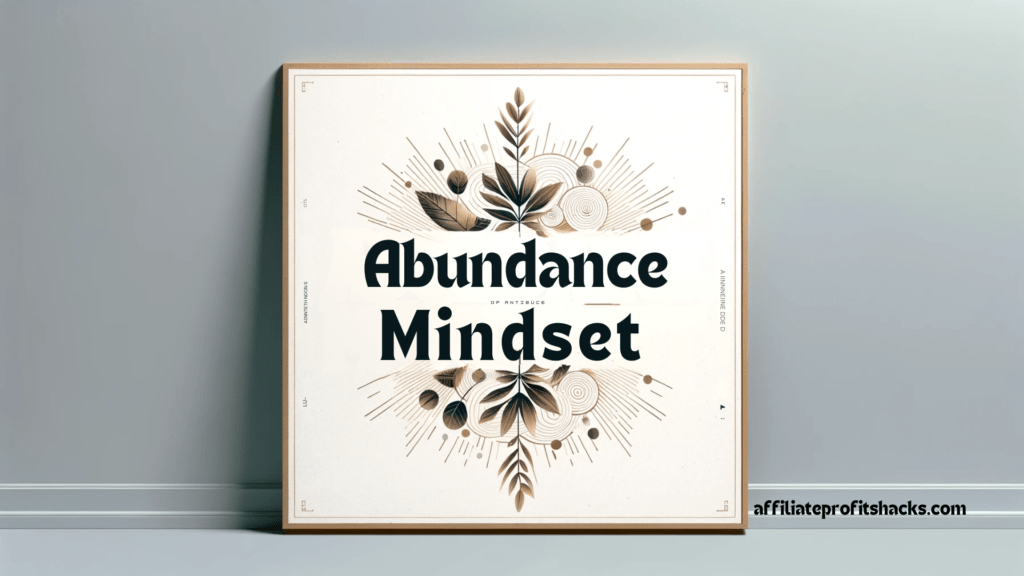 Inspirational image with the text 'Abundance Mindset' set against a simple and elegant background.