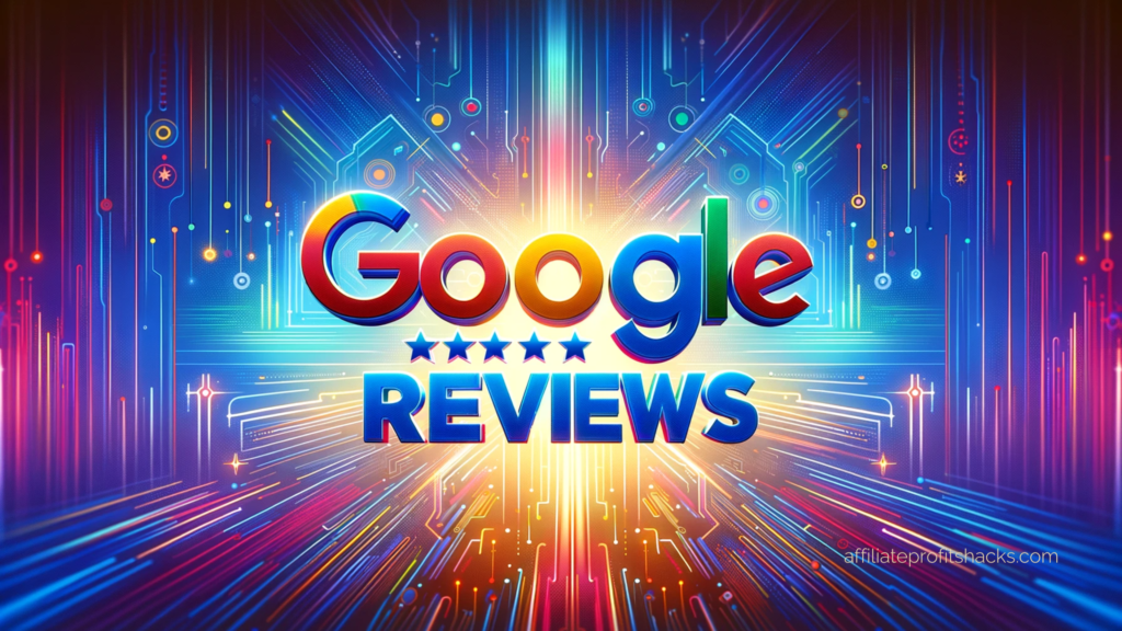 "Modern and professional 'Google Reviews' text graphic"