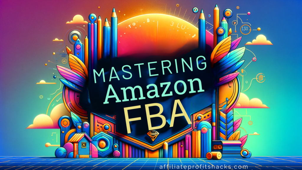 "Colorful and vibrant image with the text 'Mastering Amazon FBA' prominently displayed, symbolizing the success and expertise in Amazon FBA."
