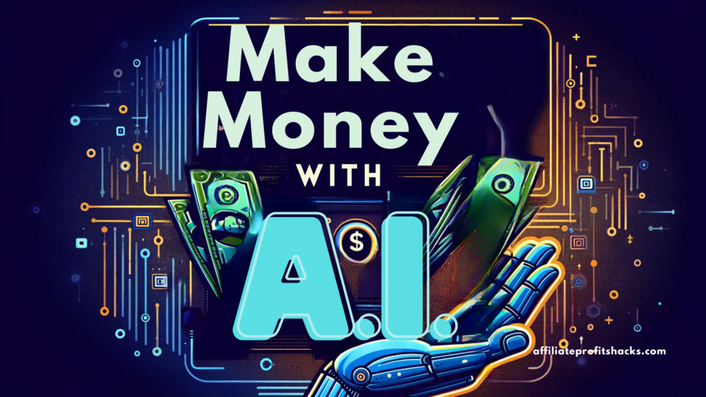 "Inspirational image featuring the phrase 'Make Money with AI' in bold text on a professional, motivational background."
