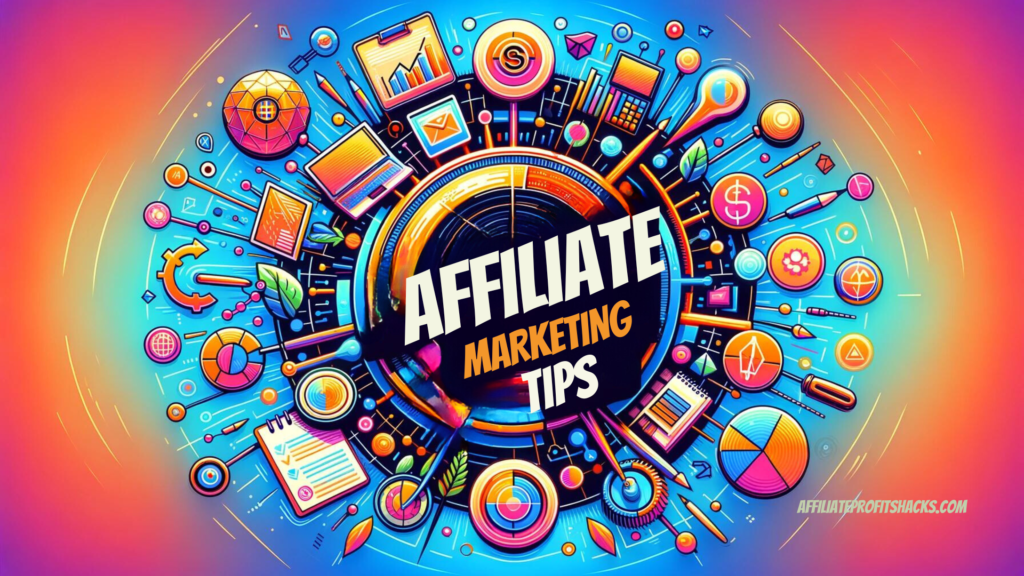 "Colorful image with 'Affiliate Marketing Tips' written prominently"