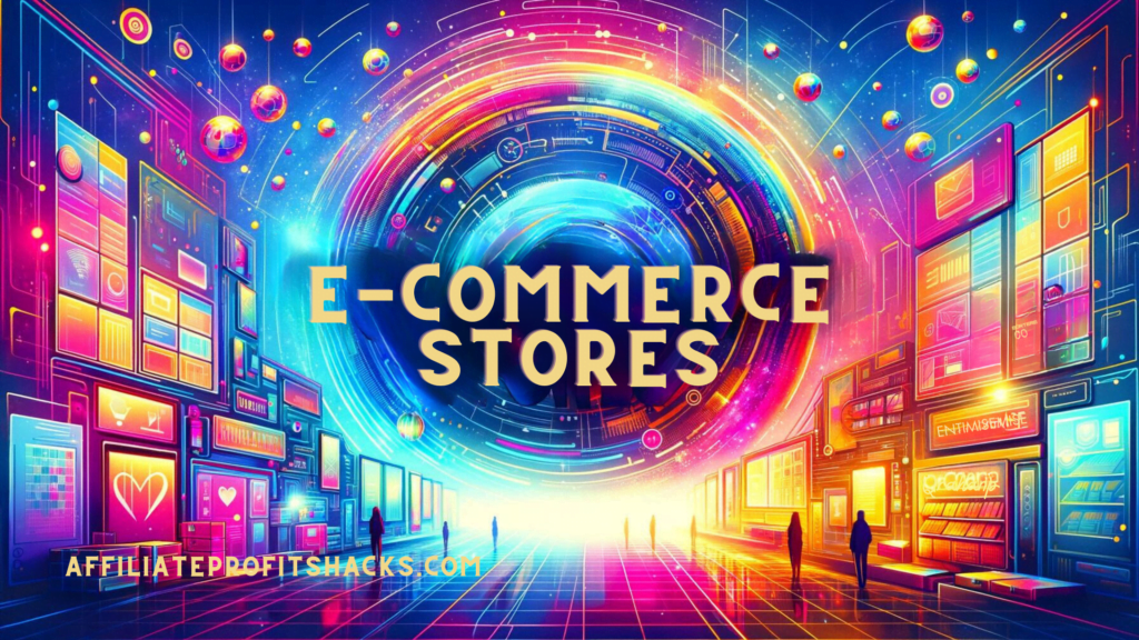 "E-commerce Stores text on a subtle background"
