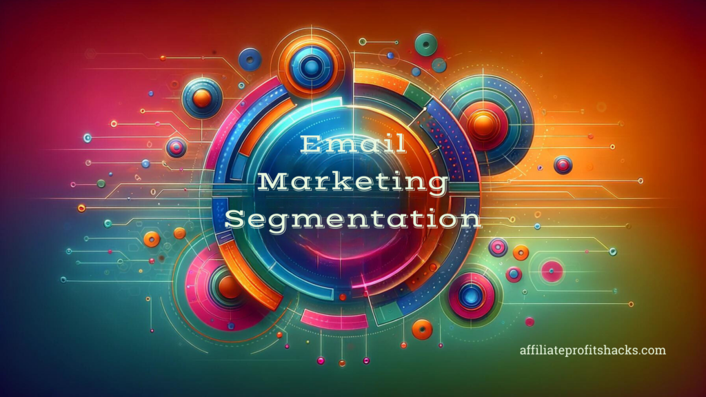 Colorful abstract representation of email marketing segmentation with prominent text.