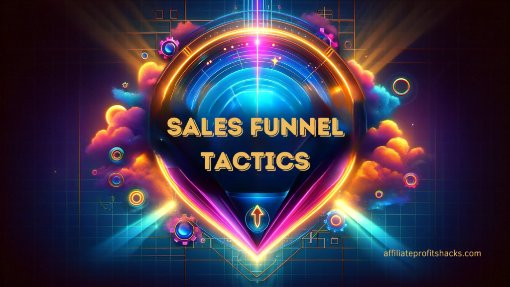 Colorful image featuring the text "Sales Funnel Tactics" to represent strategic marketing approaches.