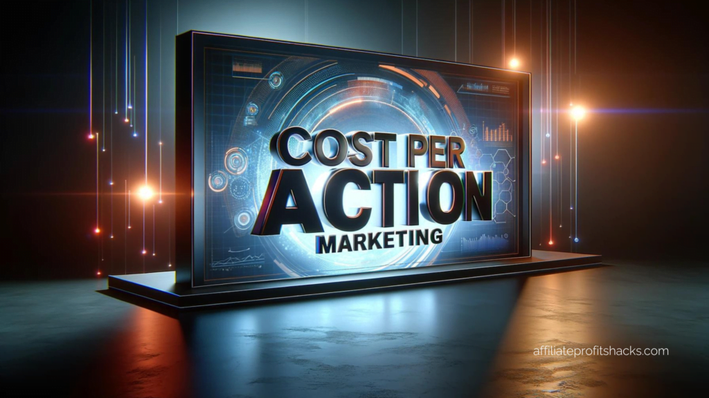  "Cost Per Action Marketing" text displayed prominently on a professional and modern background.
