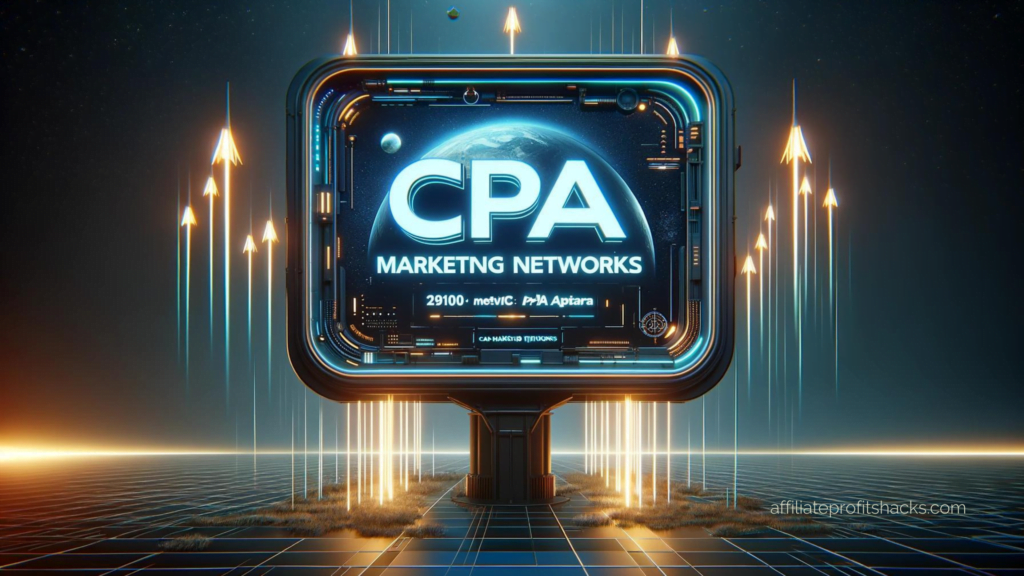 "3D Billboard Display Highlighting 'CPA Marketing Networks'"