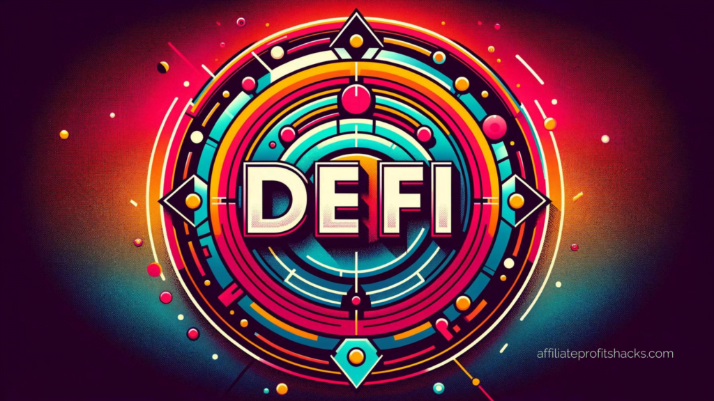 Vibrant image showcasing the word 'DeFi' in a bold, attention-grabbing style set against a colorful backdrop.